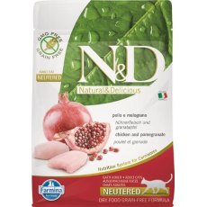 Farmina N&D Prime Line Adult Neutered Chicken & Pomegranate / Сухой Беззерновой корм Фармина для Стерилизованных кошек и Кастрированных котов Курица с Гранатом