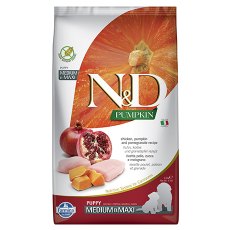 Farmina N&D Pumpkin Line Puppy Medium Maxi Chicken & Pomegranate Grain free / Сухой Беззерновой корм Фармина для Щенков Средних и Крупных пород Курица с Гранатом и Тыквой