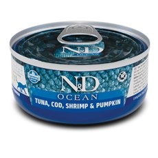 Farmina N&D Ocean Tuna Cod Shrimp & Pumpkin / Консервы Фармина для кошек Тунец Треска Креветки и Тыква (цена за упаковку)