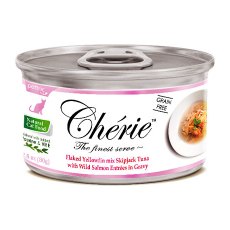 Pettric Cherie Grain free Flaked Yellowfin mix Longtail Tuna & Wild Salmon Entrees in gravy / Беззерновые консервы Петрик для кошек Тунец с лососем в подливе (цена за упаковку)