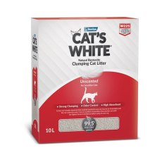 Cat's White Box Unscented / Комкующийся наполнитель Кэтс Уайт для кошачьего туалет Натуральный без ароматизатора