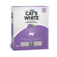 Cat's White Box Lavender / Комкующийся наполнитель Кэтс Уайт для кошачьего туалета с нежным ароматом Лаванды