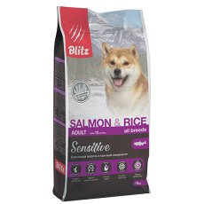 Blitz Sensitive Adult All Breeds Salmon & Rice / Сухой корм Блиц для взрослых собак всех пород Лосось рис