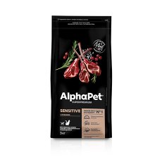 AlphaPet Superpremium Sensitive / Сухой корм АльфаПет для взрослых кошек с Чувствительным пищеварением Ягненок