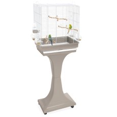 IMAC Camilla / Клетка Аймак для птиц Бело-серая на колесах и подставке