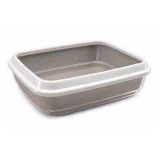 IMAC Jerry / Туалет-лоток Аймак для кошек с бортом Светло-серый IMAC Jerry / Туалет-лоток Аймак для кошек с бортом Светло-серый