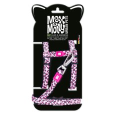 Max & Molly / Комплект Макс и Молли для кошек Шлейка & Поводок Розовый леопард