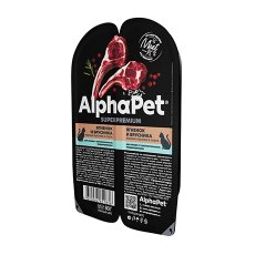 AlphaPet Superpremium / Влажный корм Ламистеры АльфаПет для кошек с Чувствительным пищеварением Ягненок и брусника (цена за упаковку)