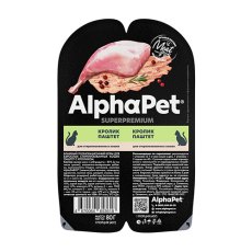 AlphaPet Superpremium / Влажный корм Ламистеры АльфаПет Паштет для Стерилизованных кошек Кролик (цена за упаковку)