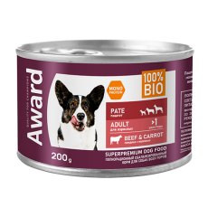 Award Adult / Влажный корм Авард для взрослых собак Паштет из говядины с морковью (цена за упаковку)