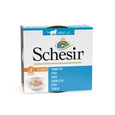 Schesir Tuna in natural gravy / Влажный корм Консервы Шезир для кошек Тунец (цена за упаковку)