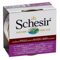 Schesir / Влажный корм Консервы Шезир для кошек Курица говядина рис (цена за упаковку)