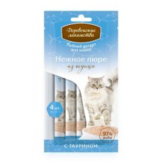 Деревенские лакомства / Рыбный десерт для кошек Нежное пюре из Тунца