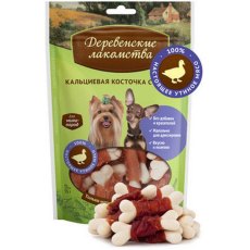 Деревенские лакомства / Кальциевая косточка с Уткой для собак Мини пород