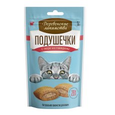 Деревенские лакомства / Подушечки для кошек с пюре из Говядины Деревенские лакомства / Подушечки для кошек с пюре из Говядины