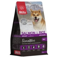 Blitz Sensitive Adult All Breeds Salmon&Rice / Сухой корм Блиц для взрослых собак всех пород Лосось рис