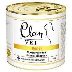 Clan Vet Renal / Диетические консервы Клан для кошек Профилактика болезней почек (цена за упаковку)