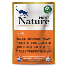 Prime Nature / Паучи Прайм Нейча для взрослых кошек Тунец с курицей и креветками в желе (цена за упаковку)