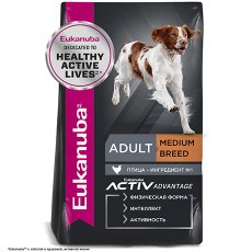 Eukanuba Adult Medium Breed / Сухой корм Эукануба для взрослых собак Средних пород с Курицей