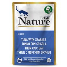 Prime Nature / Паучи Прайм Нейча для взрослых кошек Тунец с морским окунем в желе (цена за упаковку)