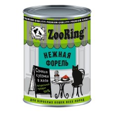 Zooring / Консервы Зооринг для взрослых кошек кусочки в желе с Форелью (цена за упаковку)