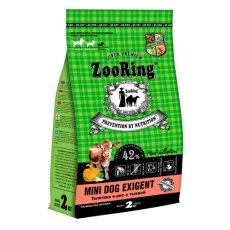 ZooRing Mini Dog Exigent / Сухой корм Зооринг для взрослых привередливых собак мини пород Телятина и Рис с тыквой