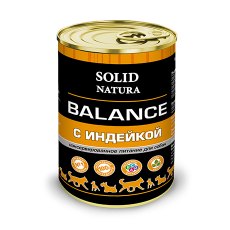 Solid Natura Balance / Консервы Солид Натура для собак Индейка (цена за упаковку)