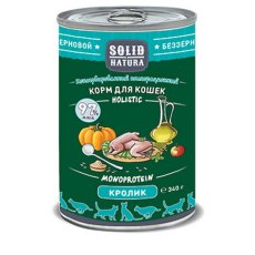 Solid Natura Holistic Monoprotein / Консервы Солид Натура Беззерновые для кошек Кролик (цена за упаковку)