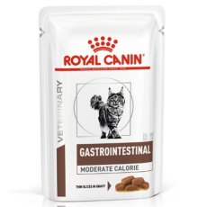 Royal Canin Gastrointestinal Moderate Calorie / Ветеринарный влажный корм (Консервы-Паучи) Роял Канин Гастроинтестинал Модерэйт Калори для кошек при расстройствах пищеварения (цена за упаковку)