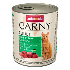 Animonda Carny Adult / Консервы Анимонда для кошек с  Говядиной Индейкой и Кроликом (цена за упаковку)