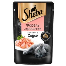 Sheba / Паучи Шеба для кошек Форель и Креветки ломтики в Соусе (цена за упаковку)