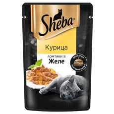 Sheba / Паучи Шеба для кошек Курица ломтики в Желе (цена за упаковку)