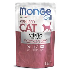 Monge Grill buste Sterilized vitello / Влажный корм Паучи Монж для Стерилизованных кошек Итальянская телятина (цена за упаковку)