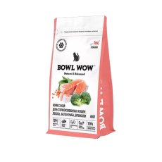 BOWL WOW / Сухой корм Боул Вау для Стерилизованных кошек с Лососем белой рыбой и брокколи