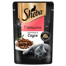 Sheba / Паучи Шеба для кошек Говядина ломтики в Соусе (цена за упаковку)