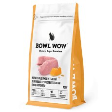BOWL WOW / Сухой корм Боул Вау для кошек с Чувствительным пищеварением с Индейкой и тыквой