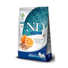Farmina N&D Ocean Line Adult Mini Herring & Orange Grain free / Сухой Беззерновой корм Фармина для взрослых собак Мелких пород Сельдь с Апельсином