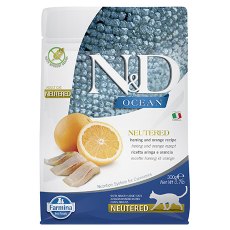Farmina N&D Ocean Line Adult Neutered Herring & Orange Grain free / Сухой Беззерновой корм Фармина для взрослых Стерилизованных кошек и Кастрированных котов Сельдь с Апельсином
