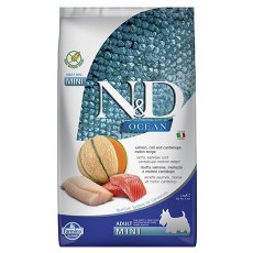 Farmina N&D Ocean Line Adult Mini Salmon Cod & Cantaloupe Melon Grain free / Сухой Беззерновой корм Фармина для взрослых собак Мелких пород Лосось Треска и Муксусная дыня