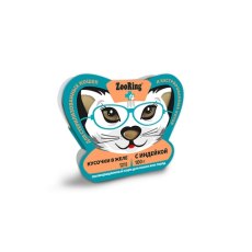 ZooRing / Влажный консервированный корм Зооринг для стерилизованных кошек кусочки в желе с Индейкой (цена за упаковку)