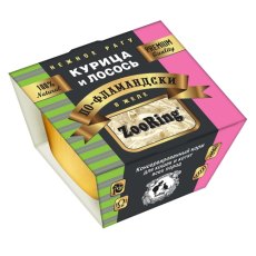 ZooRing / Корм консервированный Зооринг для кошек и котят всех пород Нежное рагу по-Фламандски Курица и Лосось в желе (цена за упаковку)