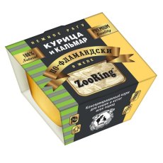 ZooRing / Корм консервированный Зооринг для кошек и котят всех пород Нежное рагу по-Фламандски Курица и Кальмар в желе (цена за упаковку)