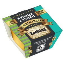 ZooRing / Корм консервированный Зооринг для кошек и котят всех пород Нежное рагу по-Фламандски Курица и Тунец в желе (цена за упаковку)