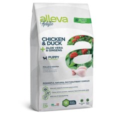 Alleva Holistic Puppy Maxi Chicken Duck & Aloe vera Ginseng / Сухой корм Аллева для Щенков Крупных пород Курица Утка Алоэ вера Женьшень