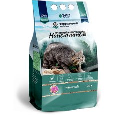 Территория Иван-чай Комкующийся наполнитель для кошачьего туалета Древесный