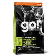 GO! Puppy Carnivore Grain Free Chicken Turkey + Duck Recipe / Сухой Беззерновой корм Гоу для Щенков всех пород 4 вида мяса: Индейка Курица Лосось Утка