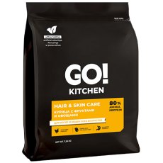 GO KITCHEN Hair+Skin Care Chicken / Cухой корм Гоу Китчен для Котят и кошек всех возрастов свежая Курица Фрукты и Овощи