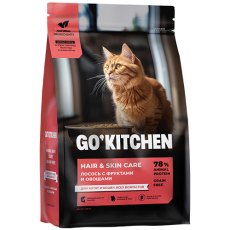 GO KITCHEN Grain Free Salmon&Seafish / Cухой корм Гоу Китчен для Котят и для кошек всех возрастов свежий Лосось Фрукты и Овощи