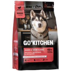 GO KITCHEN Hair+Skin Care Salmon / Сухой корм Гоу Китчен для Щенков и собак всех возрастов свежий Лосось и Овсянка