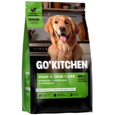 GO KITCHEN Hair+Skin Care Lamb / Сухой корм Гоу Китчен для Щенков и собак всех возрастов свежий Ягненок Фрукты и Овощи